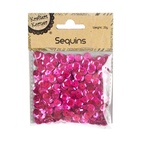 Sequin Round Laser 20gm Hot Pink